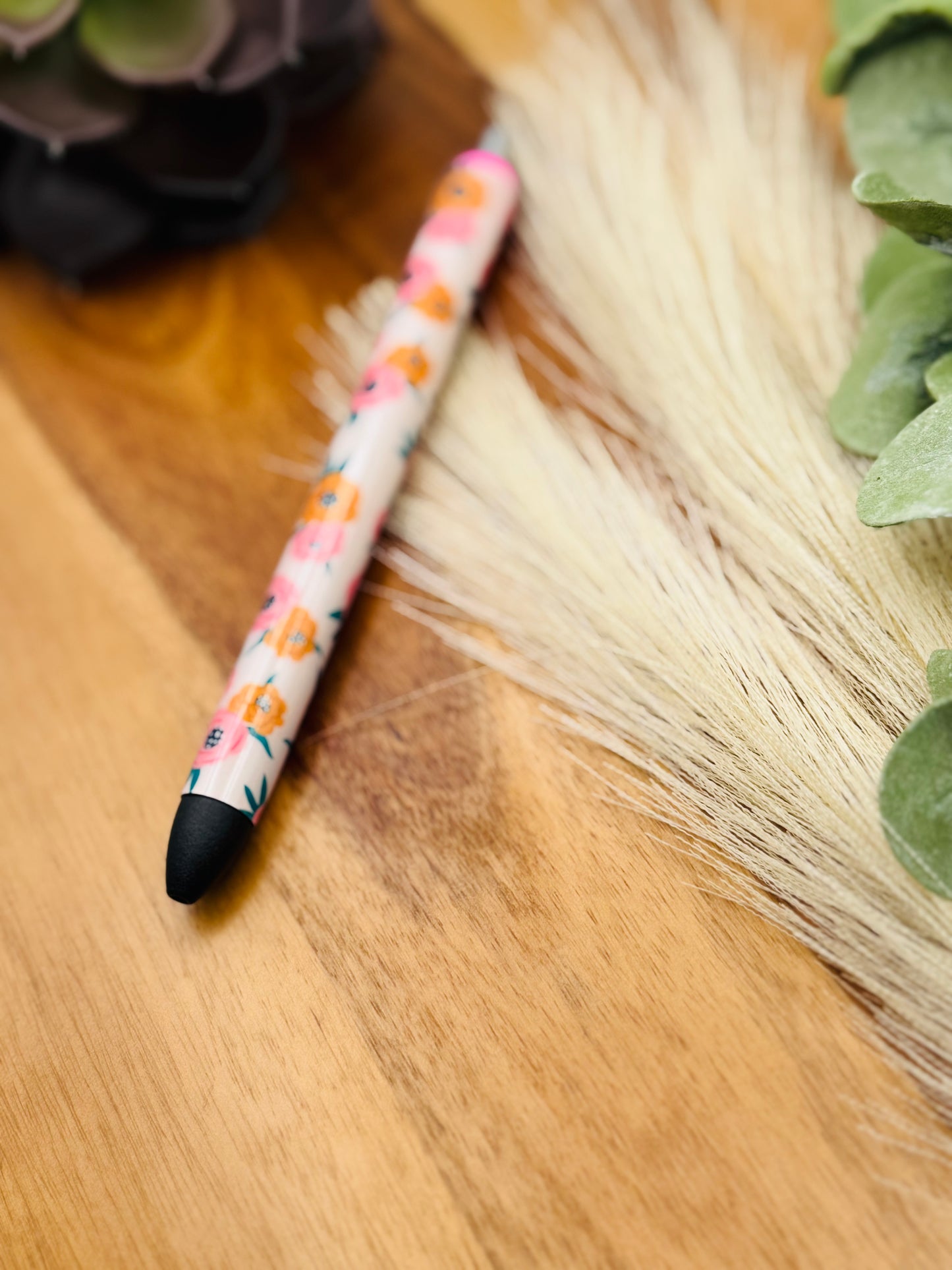 Pen | Pink Orange Floral - Full Wrap