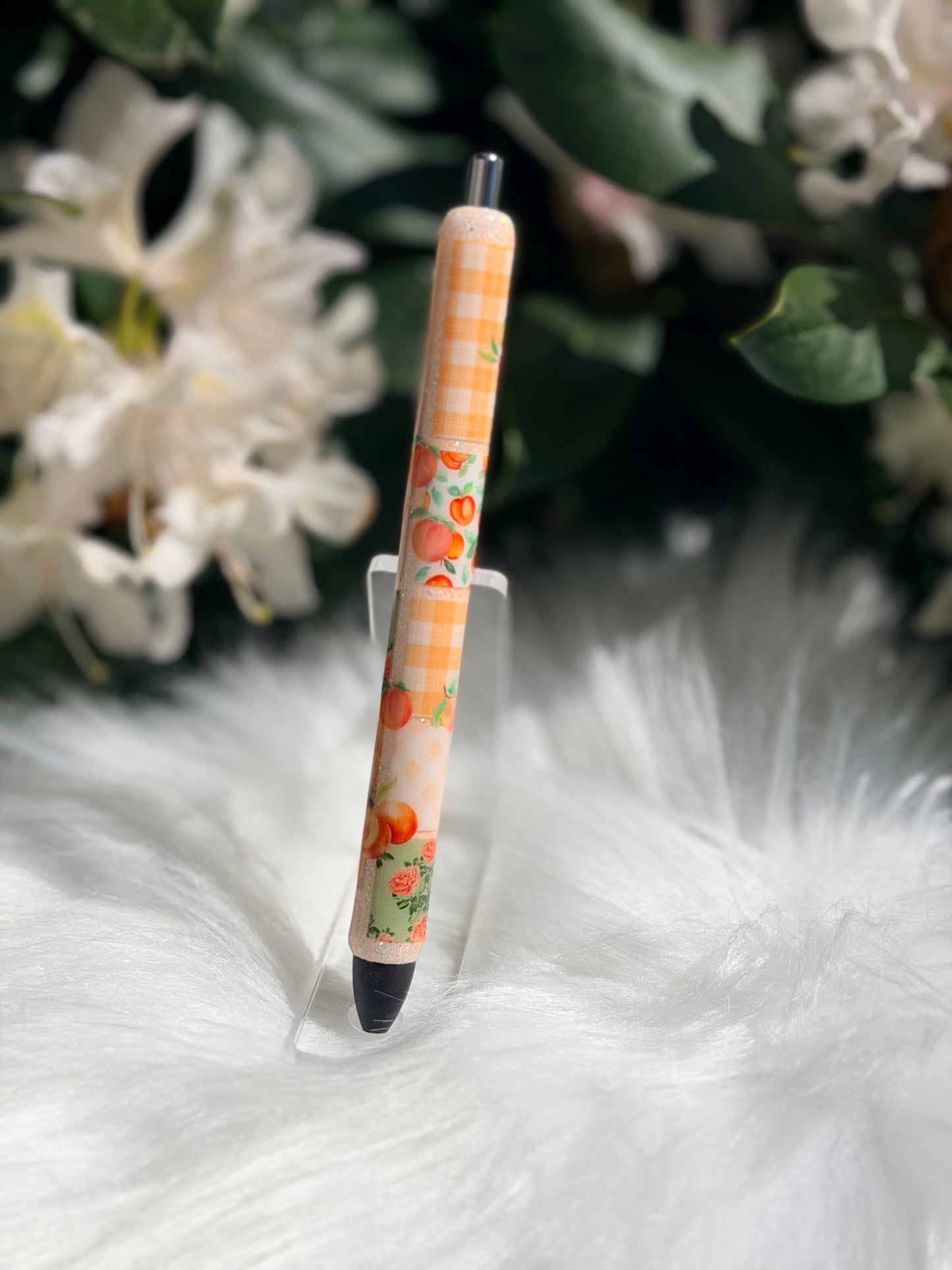 Peach Patchwork Gel Pen