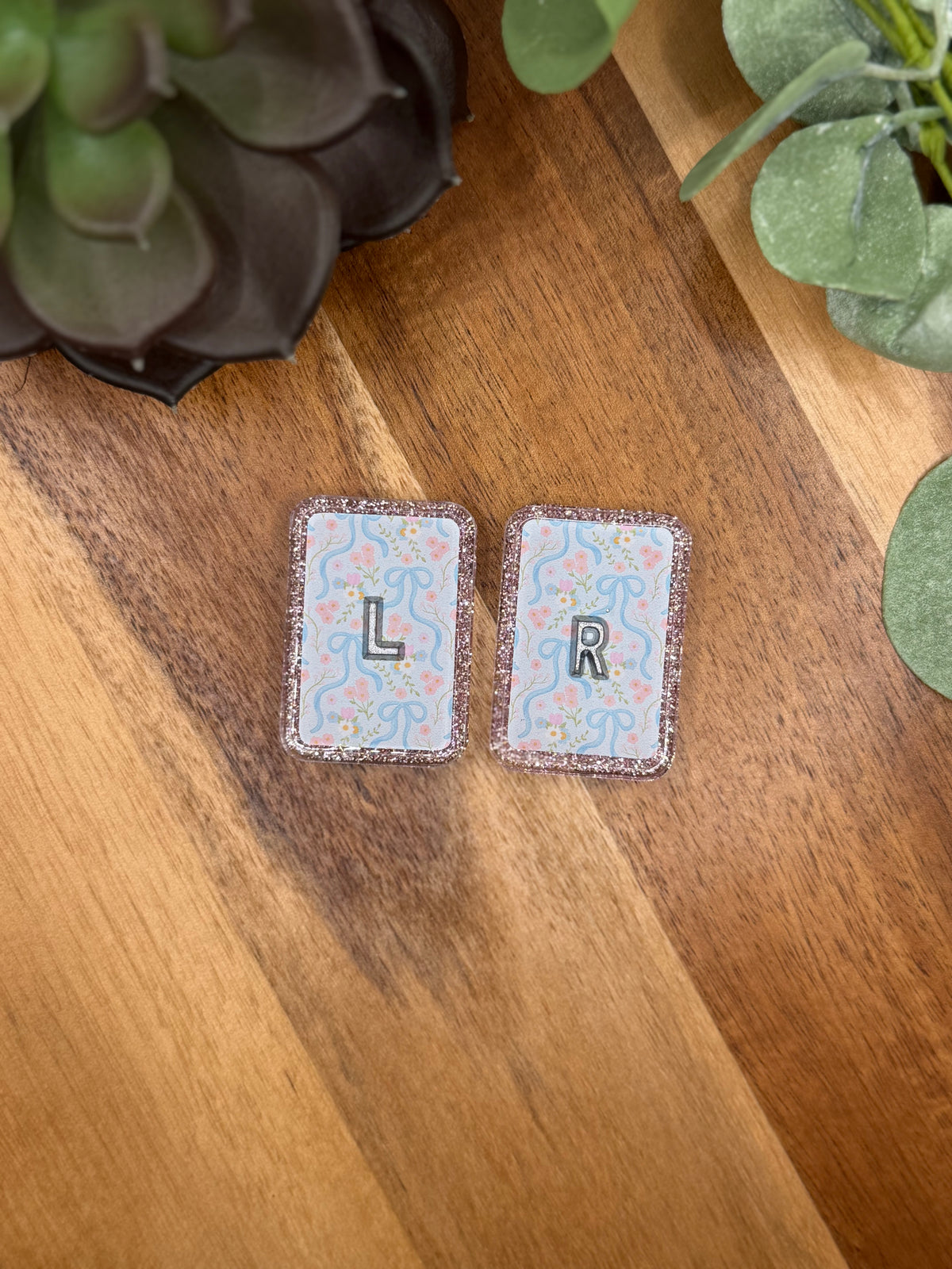 Blue Bows, Floral |X-Ray Marker 251