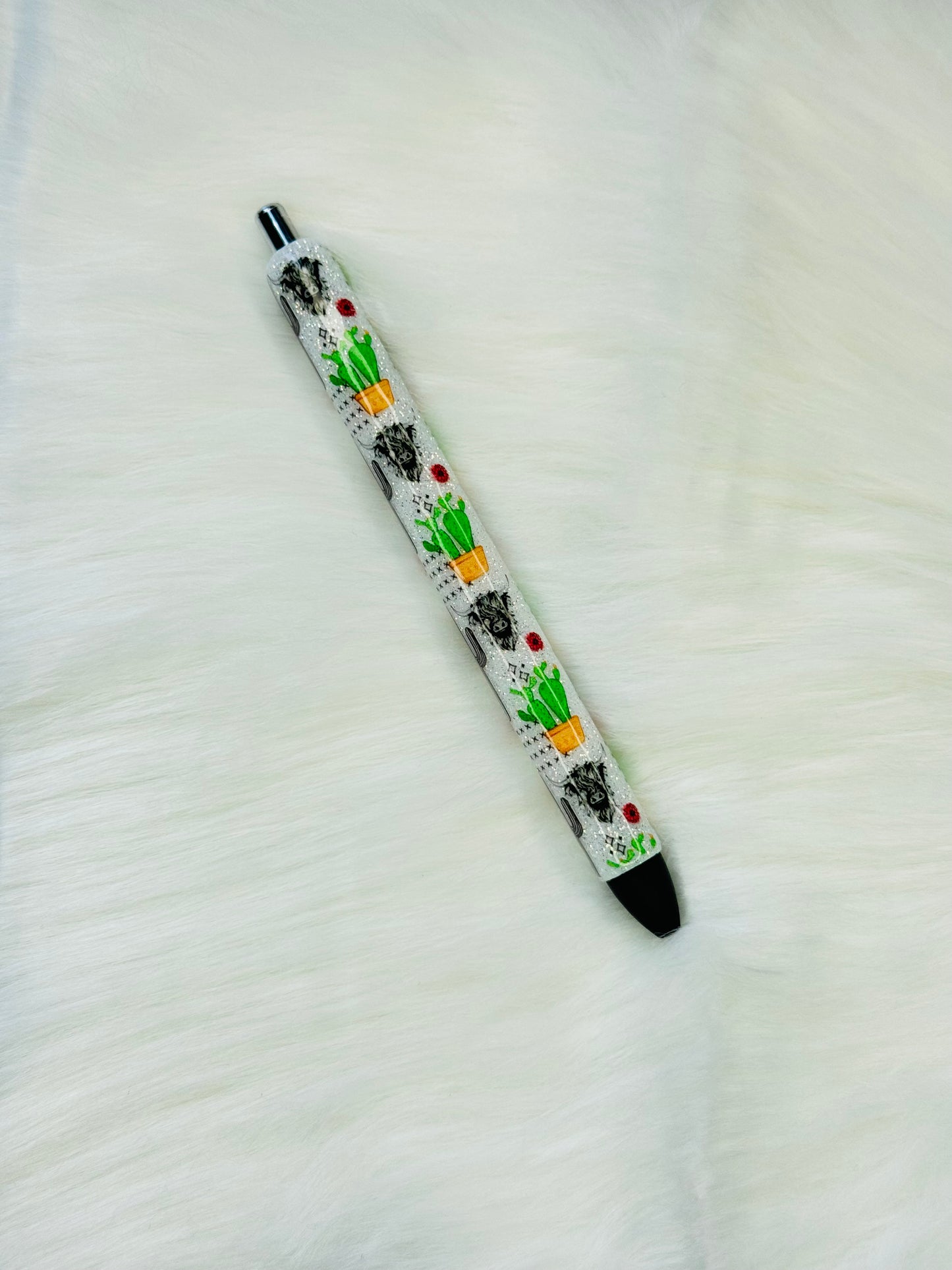 Cactus and Cow Gel Pen