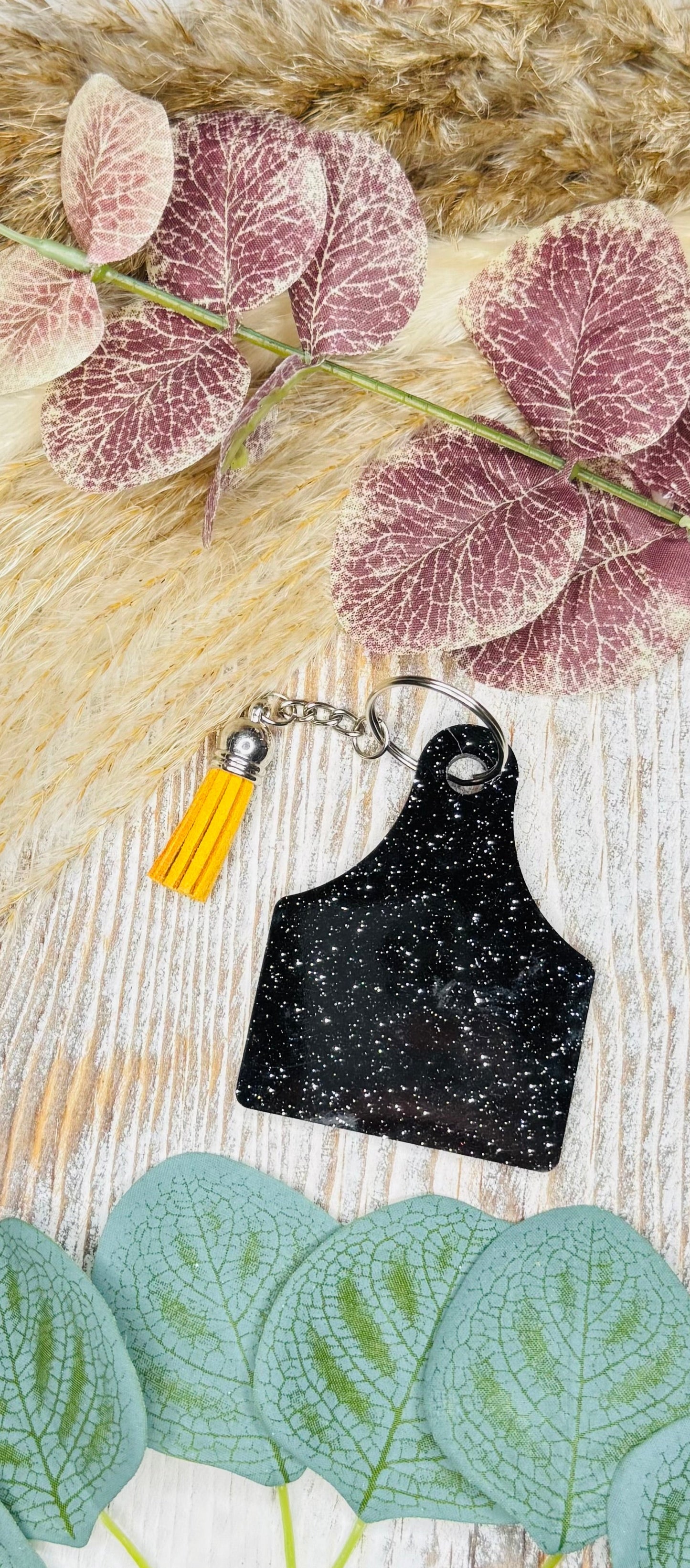 Black Cow Tag - Keychain