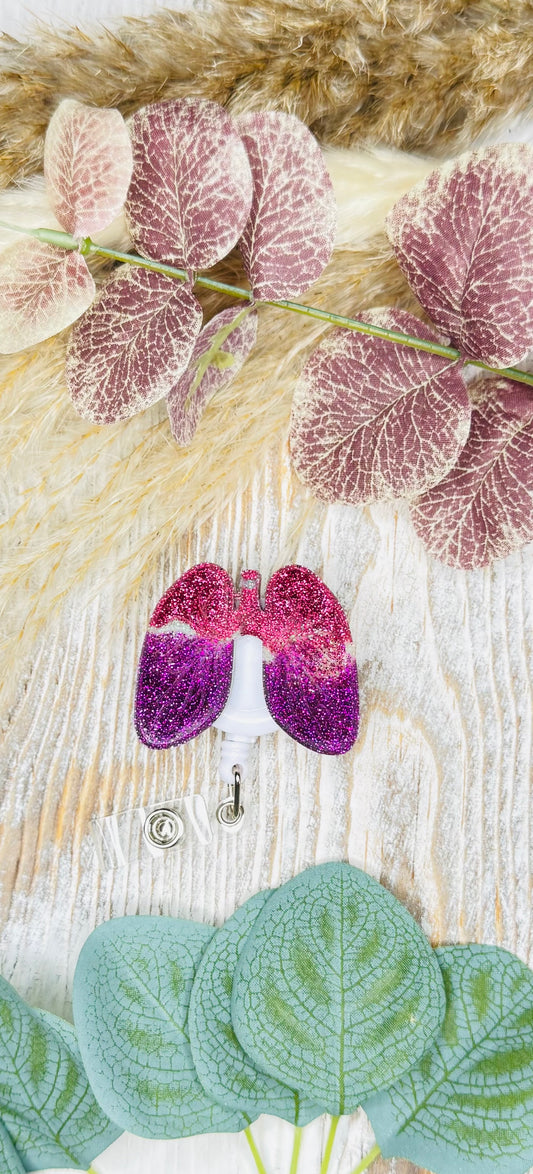 Pink, White & Purple Lungs - Badge Reel