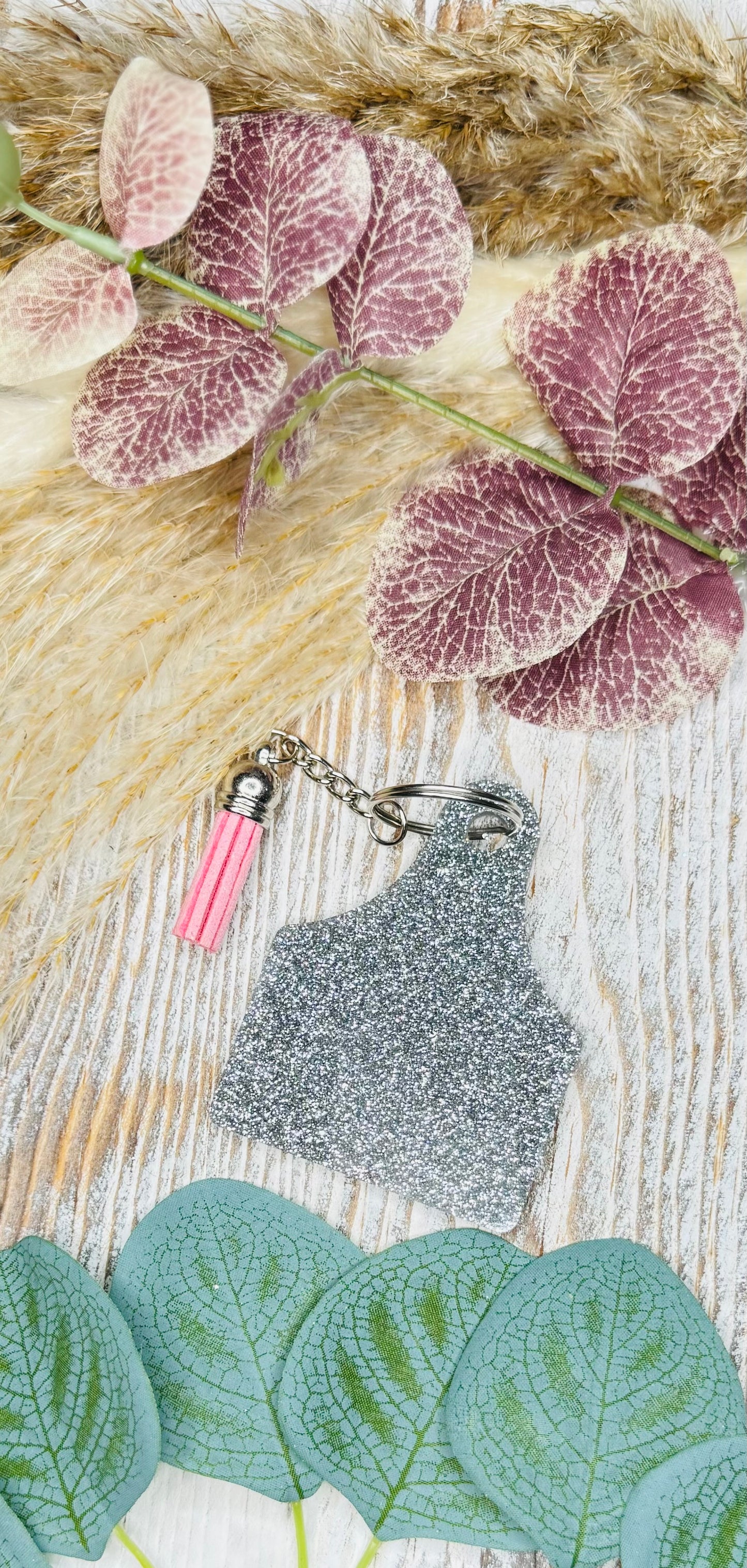 Silver Cow Tag - Keychain