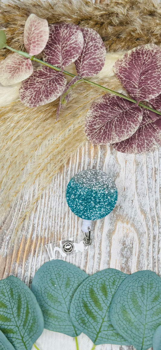 Silver & Teal Circle - Badge Reel