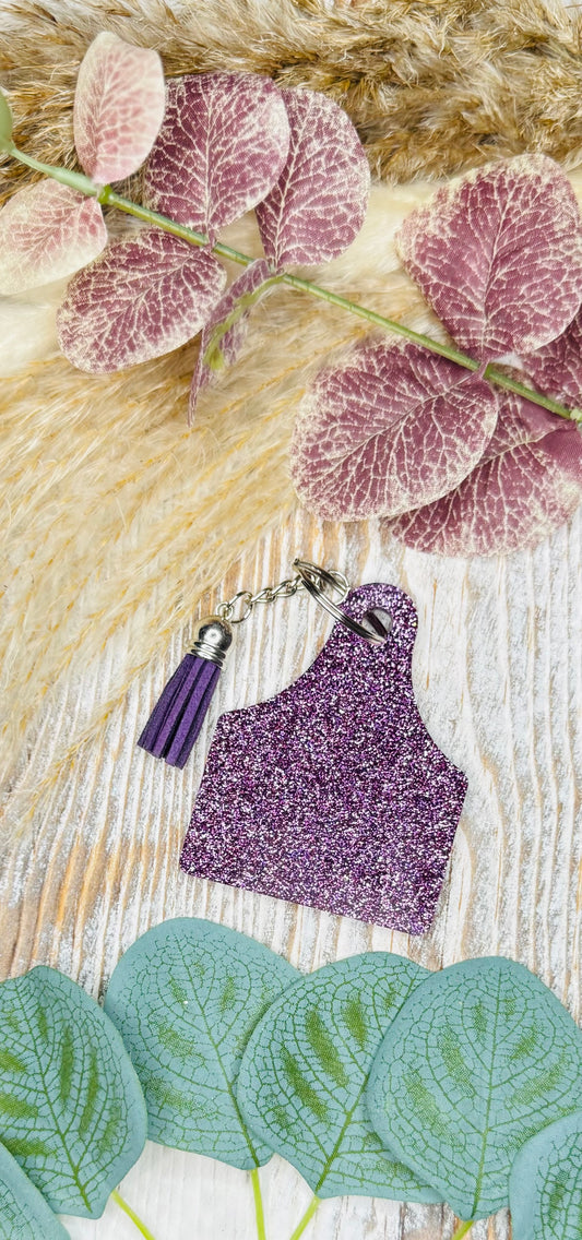 Purple Cow Tag - Keychain