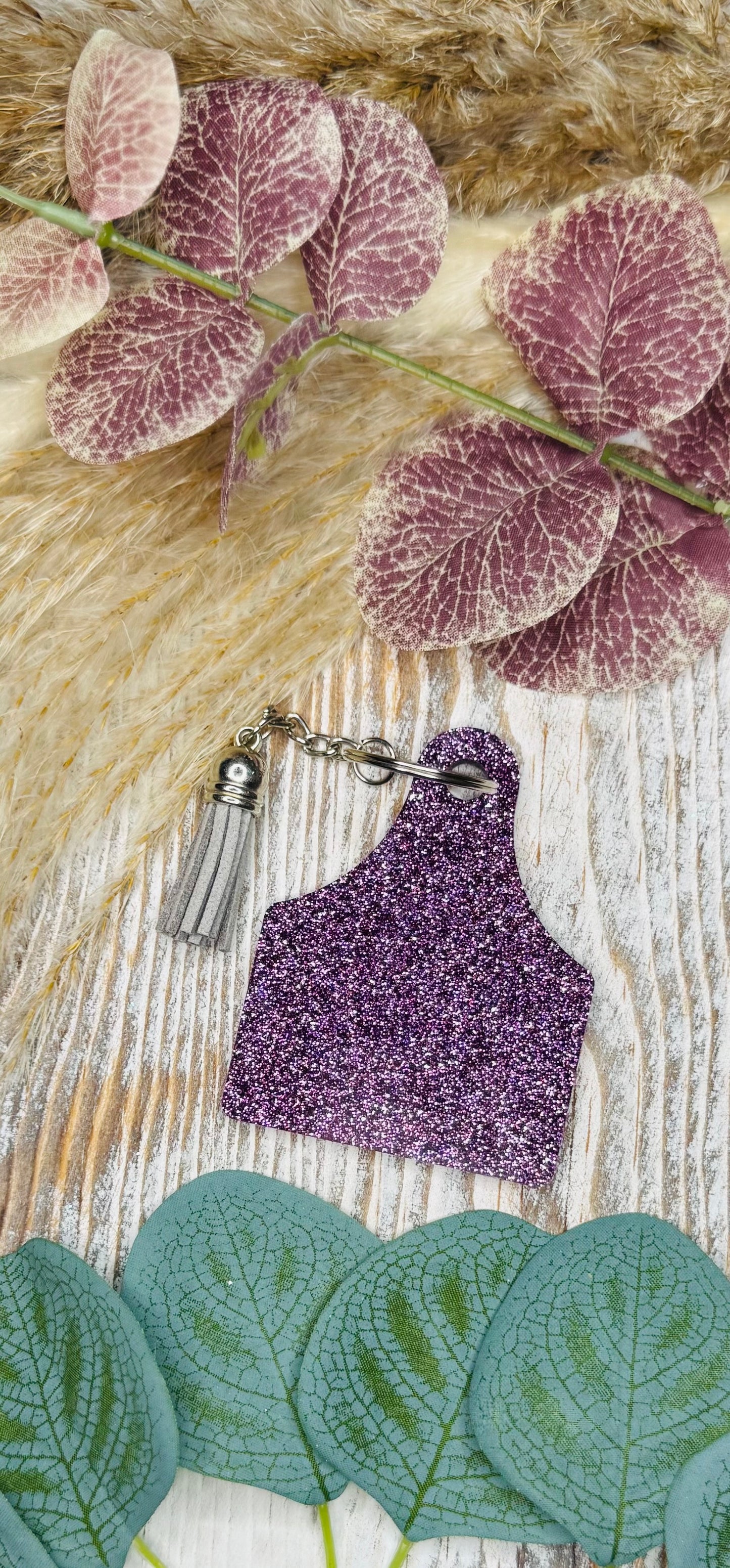 Purple Cow Tag - Keychain