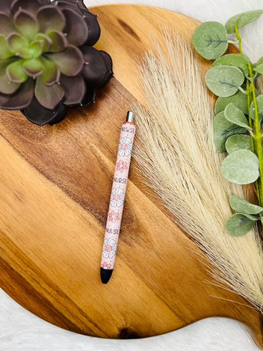 Gel Pen: Pink Floral Nurse Wrap