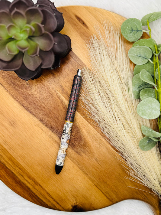 Gel Pen: Floral Bees | Color: Potter, Striped Gold