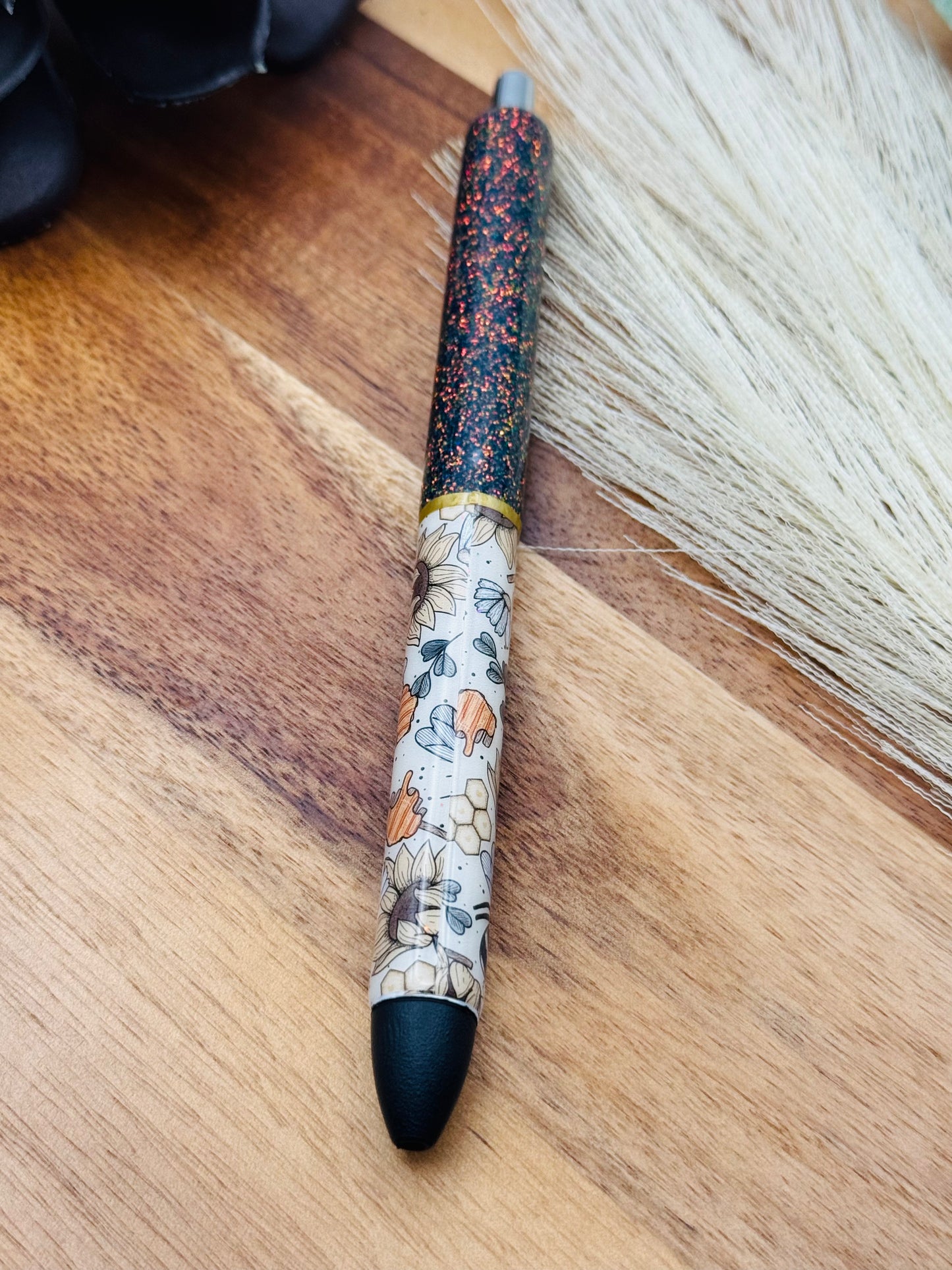 Gel Pen: Floral Bees | Color: Potter, Striped Gold