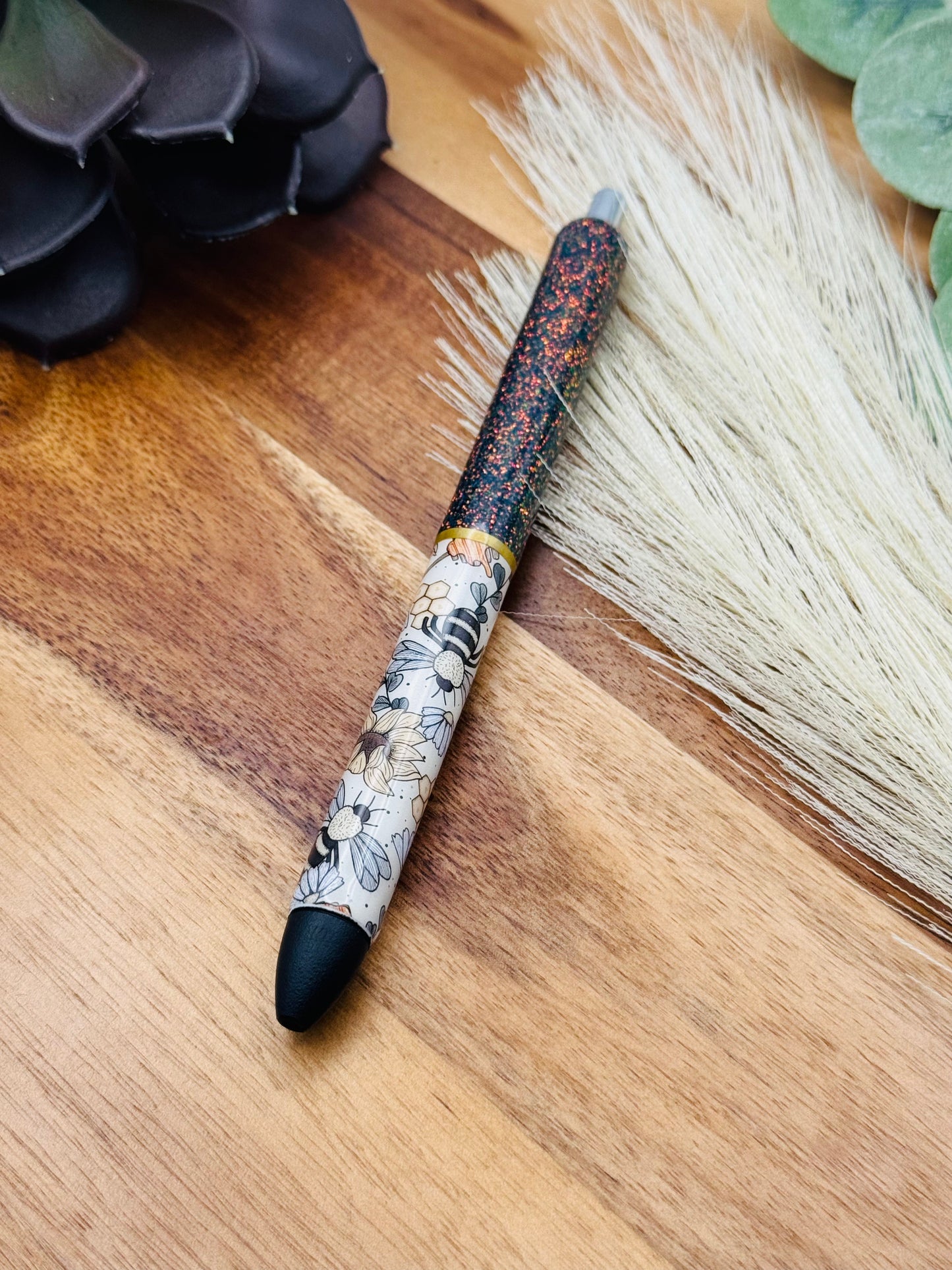 Gel Pen: Floral Bees | Color: Potter, Striped Gold