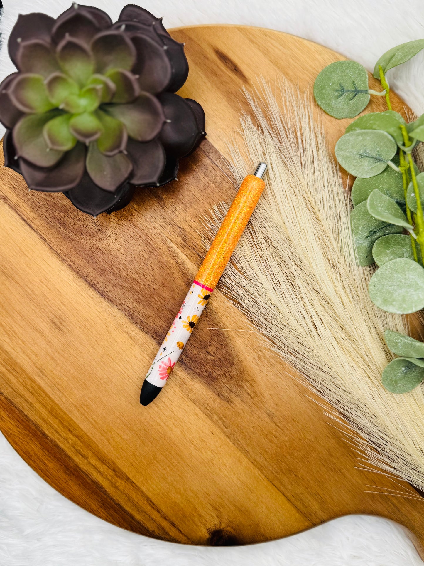 Gel Pen: Floral Bee & Ladybug | Color: Hunter Striped Pink