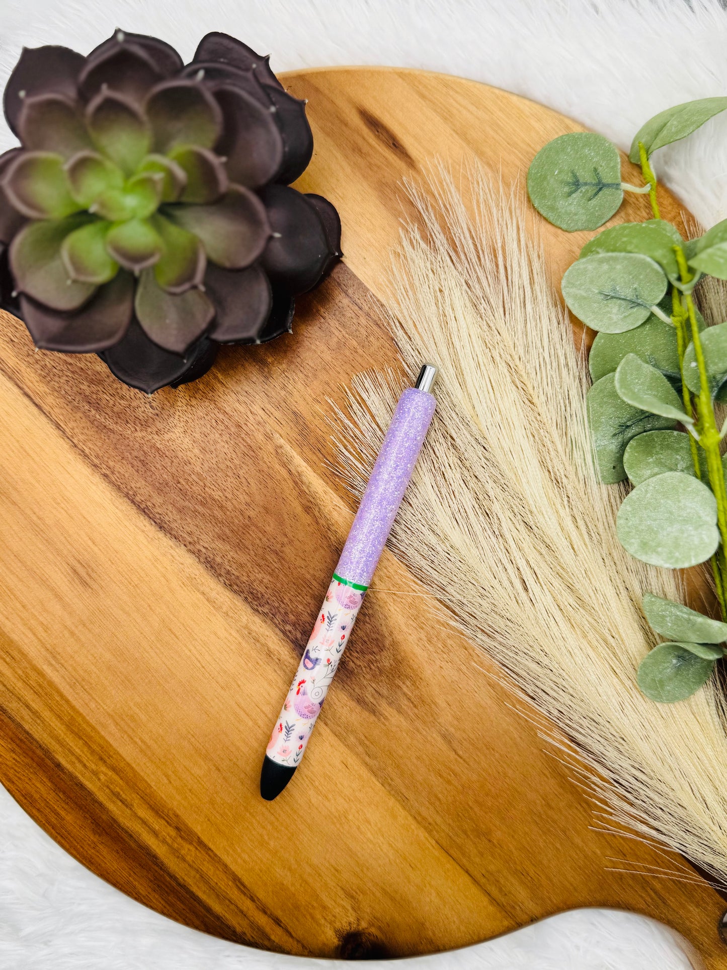 Gel Pen: Purple Chickens | Color: The Lift, Striped Green