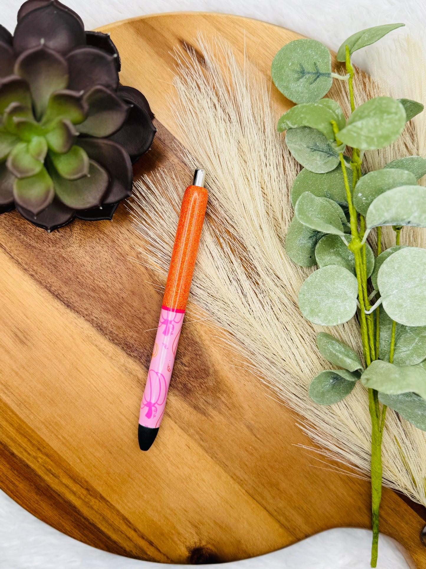 Gel Pen: Pink Pumpkins | Color: Persimmon, Striped Pink