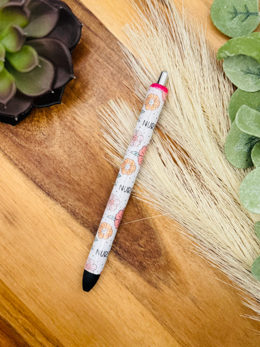 Pen | White Floral Nurse