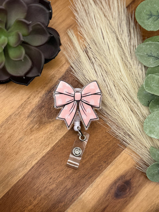 Cutesy Bow | Boho Rainbow Badge Reel
