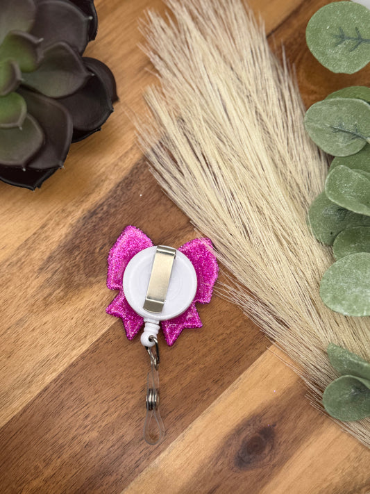 Pumpkin Cutesy Bow Badge Reel