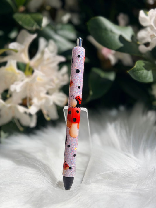 Lady Bug Mushroom Gel Pen