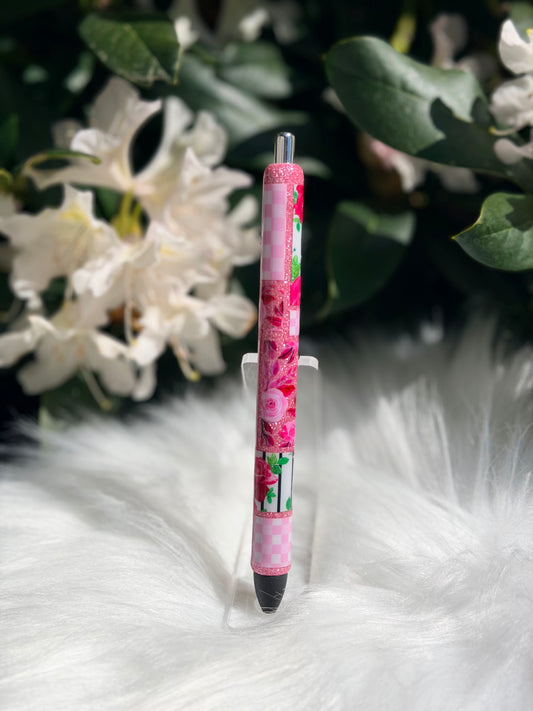 Rose Patch Work Gel Pen