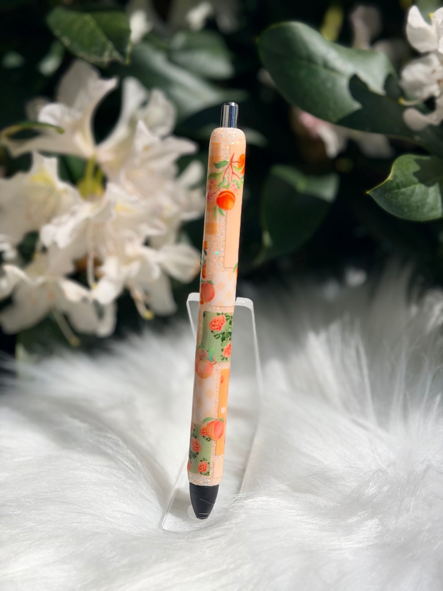 Peach Patchwork Gel Pen