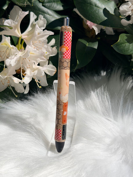 Chicken Patchwork Gel Pen