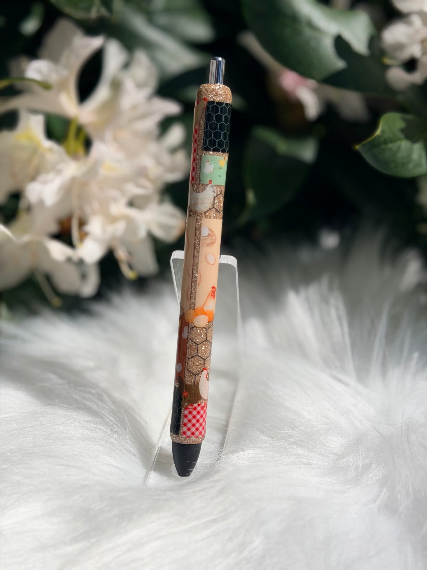 Chicken Patchwork Gel Pen