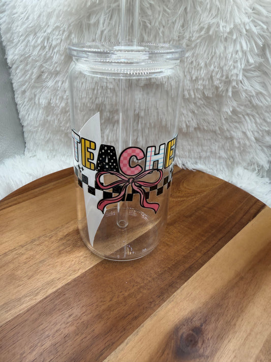 Teacher glass cup