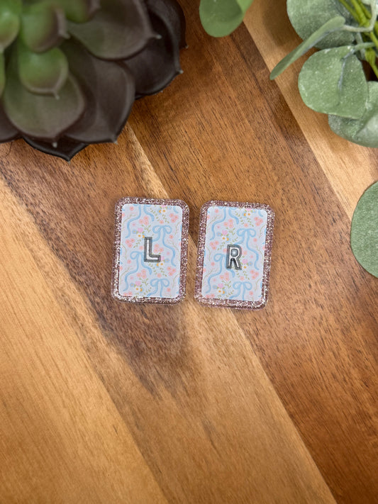 Blue Bows, Floral |X-Ray Marker 251