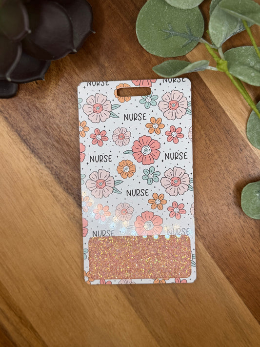 Floral Nurse | Vertical Badge Buddy 452